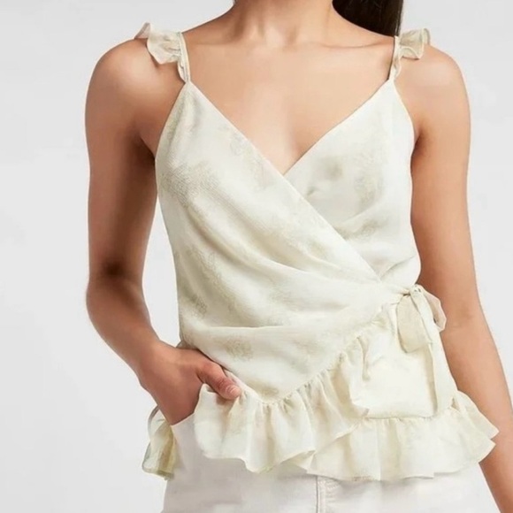 Express Ruffle Wrap Top - Picture 3 of 5